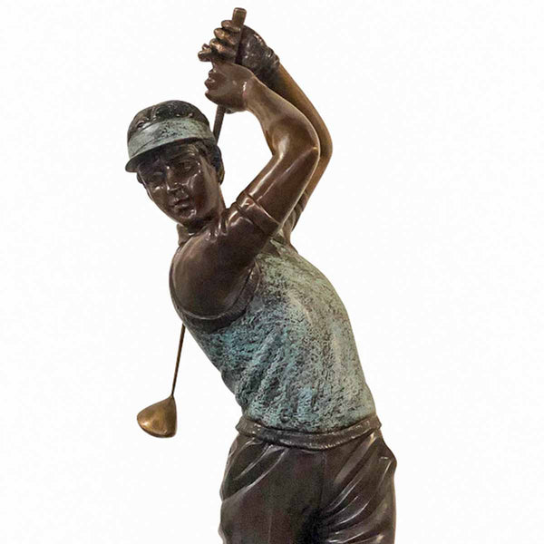 Bronze Golf Statues Golfer Sculptures Randolph Rose Collection   RG738 Straight Down The Fairway Bronze Golf Statue 4 Grande 