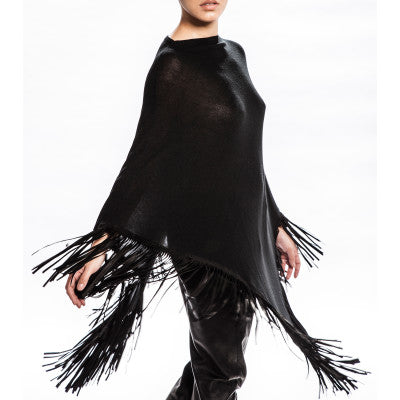 leather fringe poncho