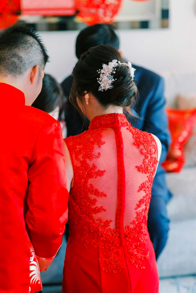 Chinese Summer Wedding Sheer Back Qipao