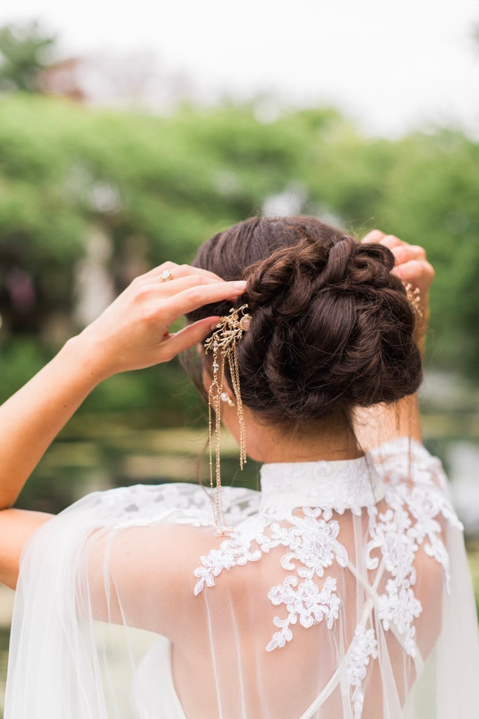 Chinese Summer Wedding Hairpins Updo