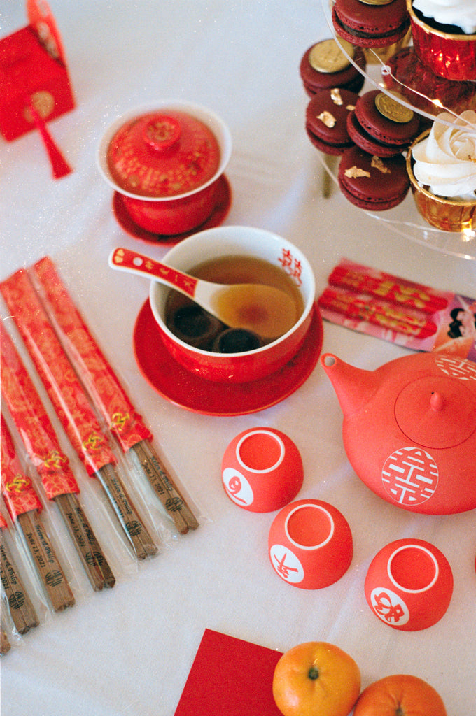 chinese wedding tea ceremony decor and food