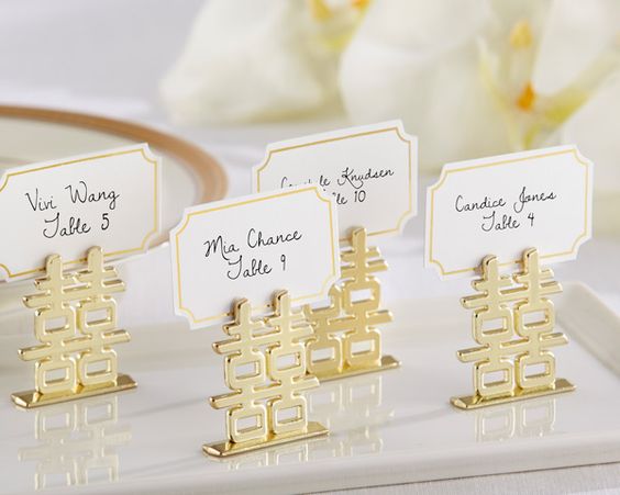 Chinese double happiness place card holders