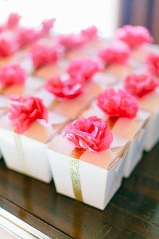Hot Pink Chinese TakeOut Boxes, Fortune Cookie Wedding Favors