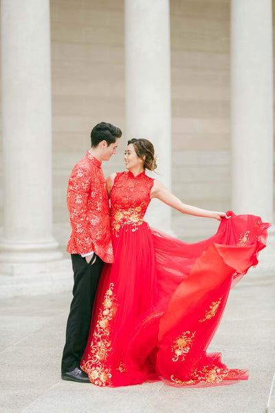 cheongsam inspired wedding dress