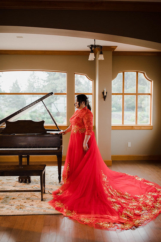 modern chinese wedding dress for plus size brides