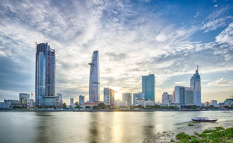 Ho Chi Minh City skyline during sunset