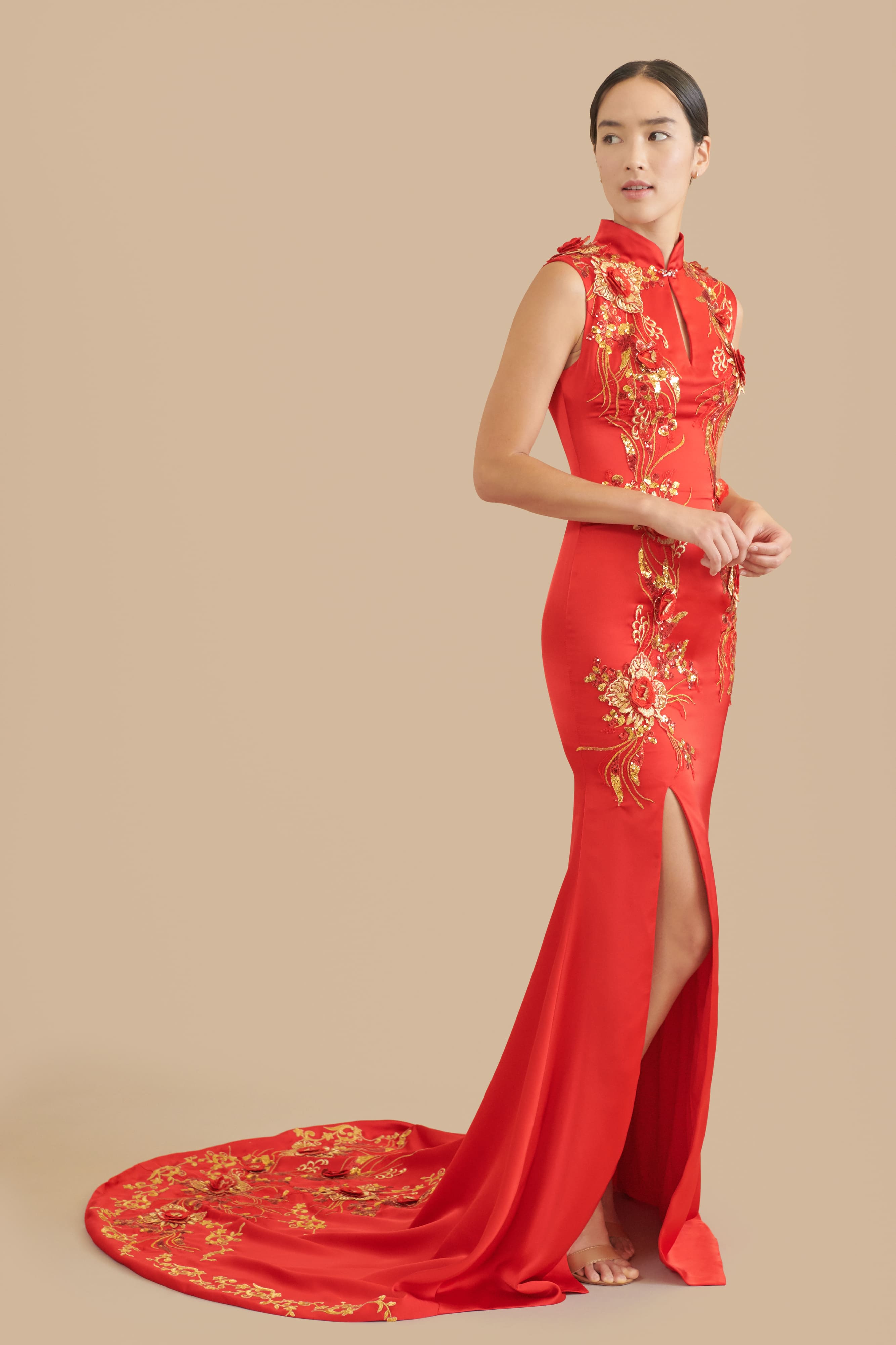 Chinese Wedding Dress Homecare24   East Meets Dress Chinese Wedding Dress Qipao Cheongsam Red Maxine 2 