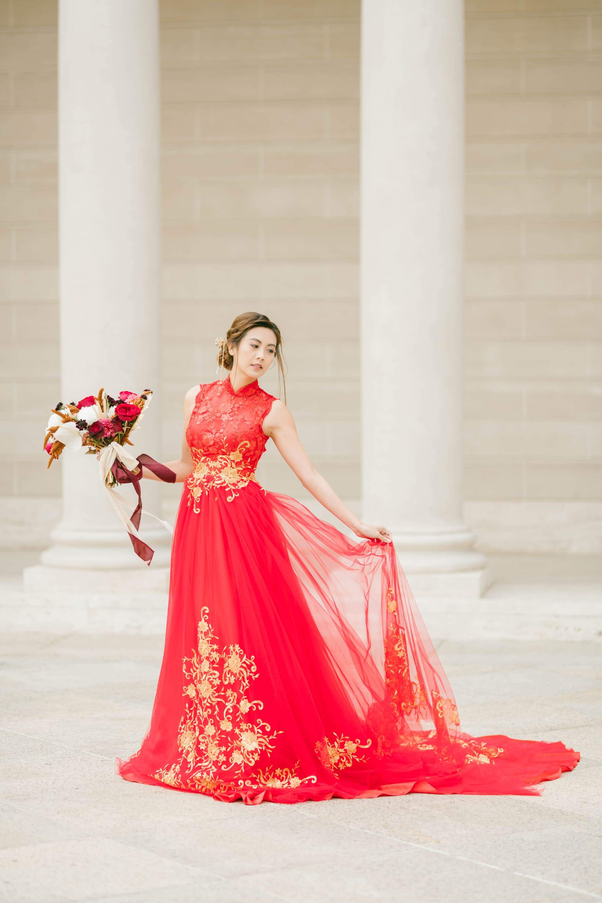 red chinese outfit