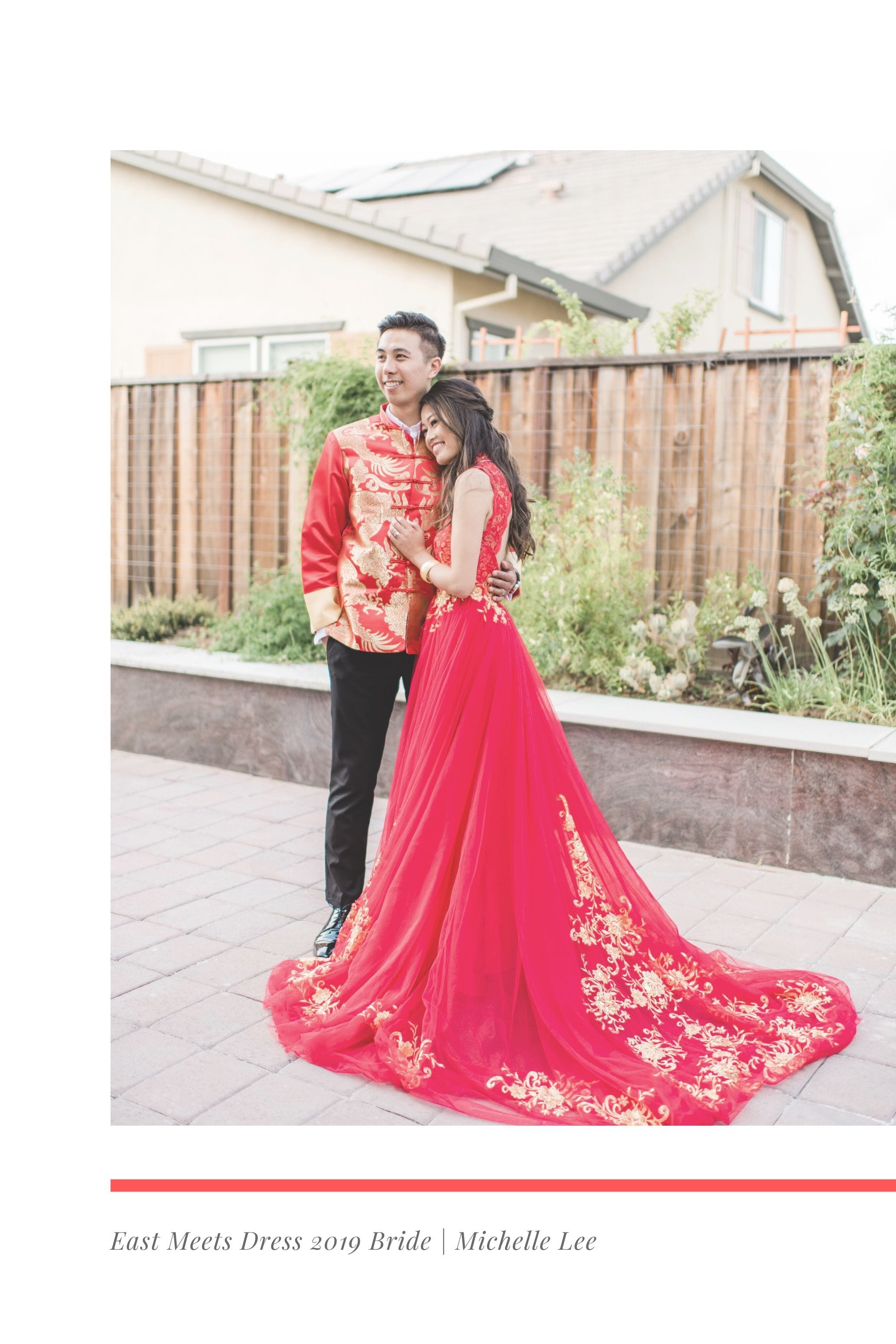 red and gold wedding gown