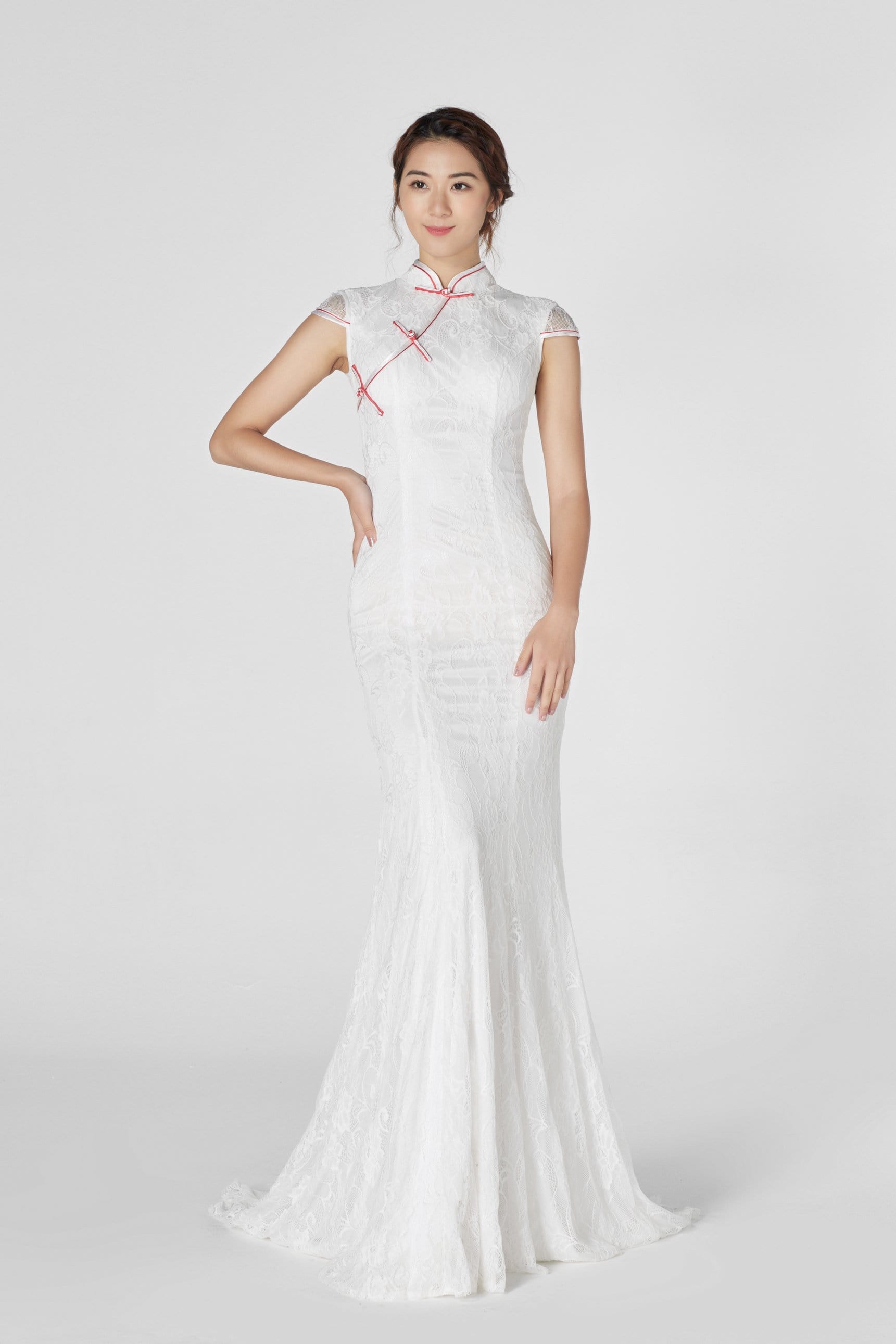 White Emma Bespoke Dress | Modern Chinese Wedding Dress | East Meets Dress