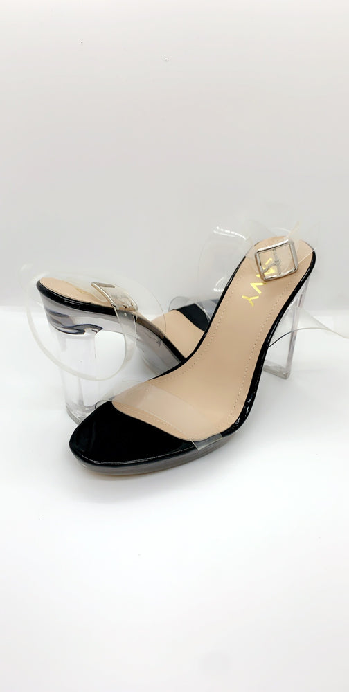 black 2 part heels