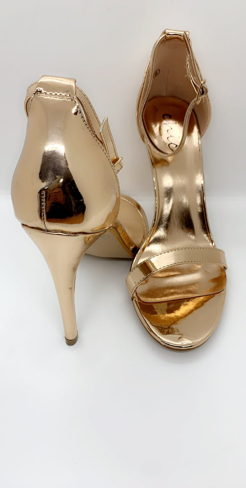 Rose Gold Chrome Stiletto Patent Barely 