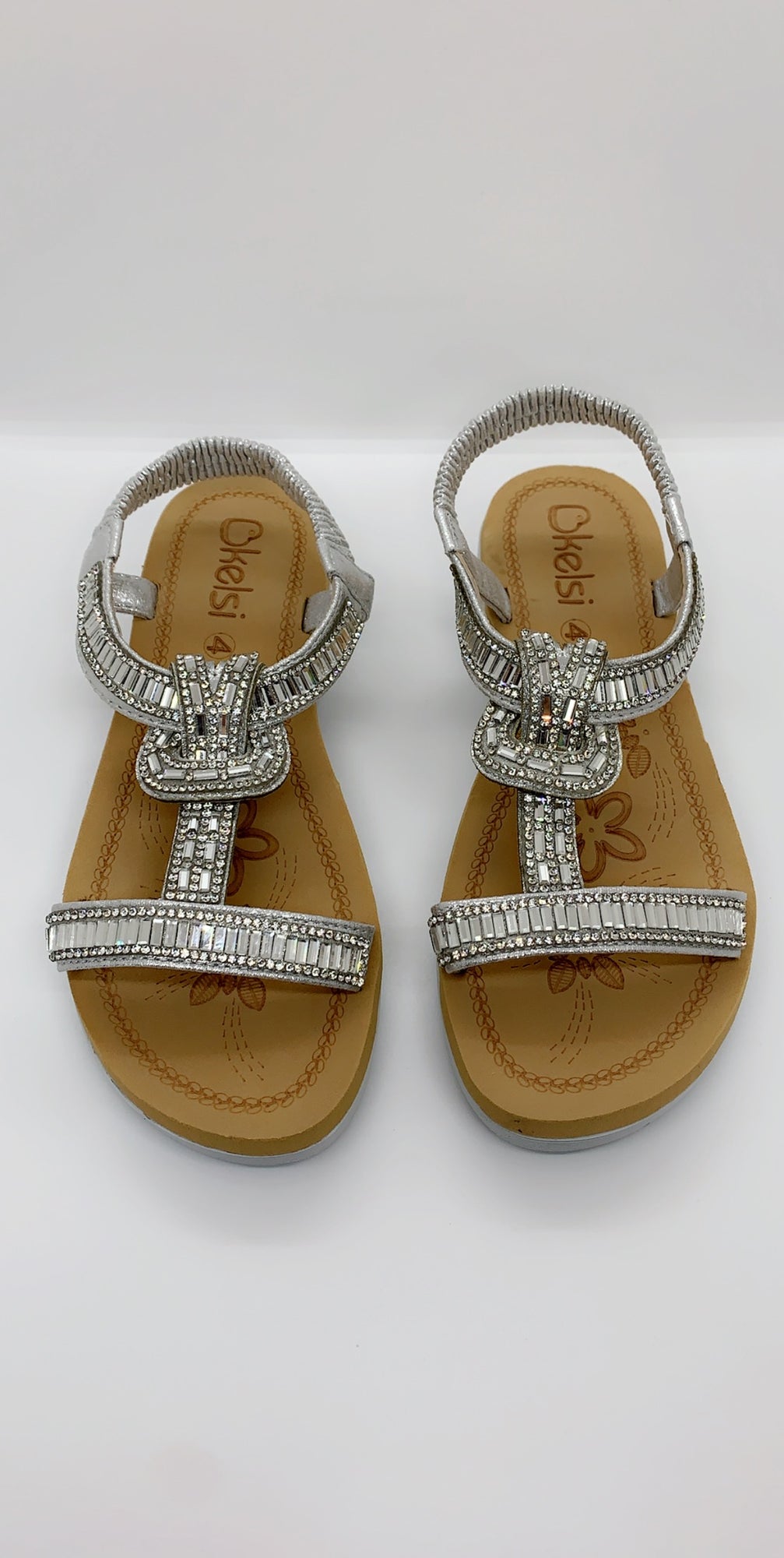 silver jewelled sandals