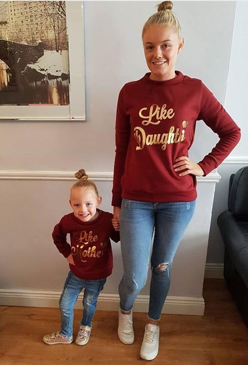 matching jumpers mum and daughter