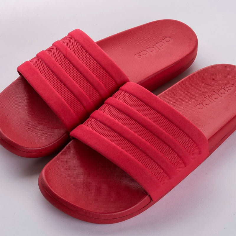 adidas cloudfoam slides red