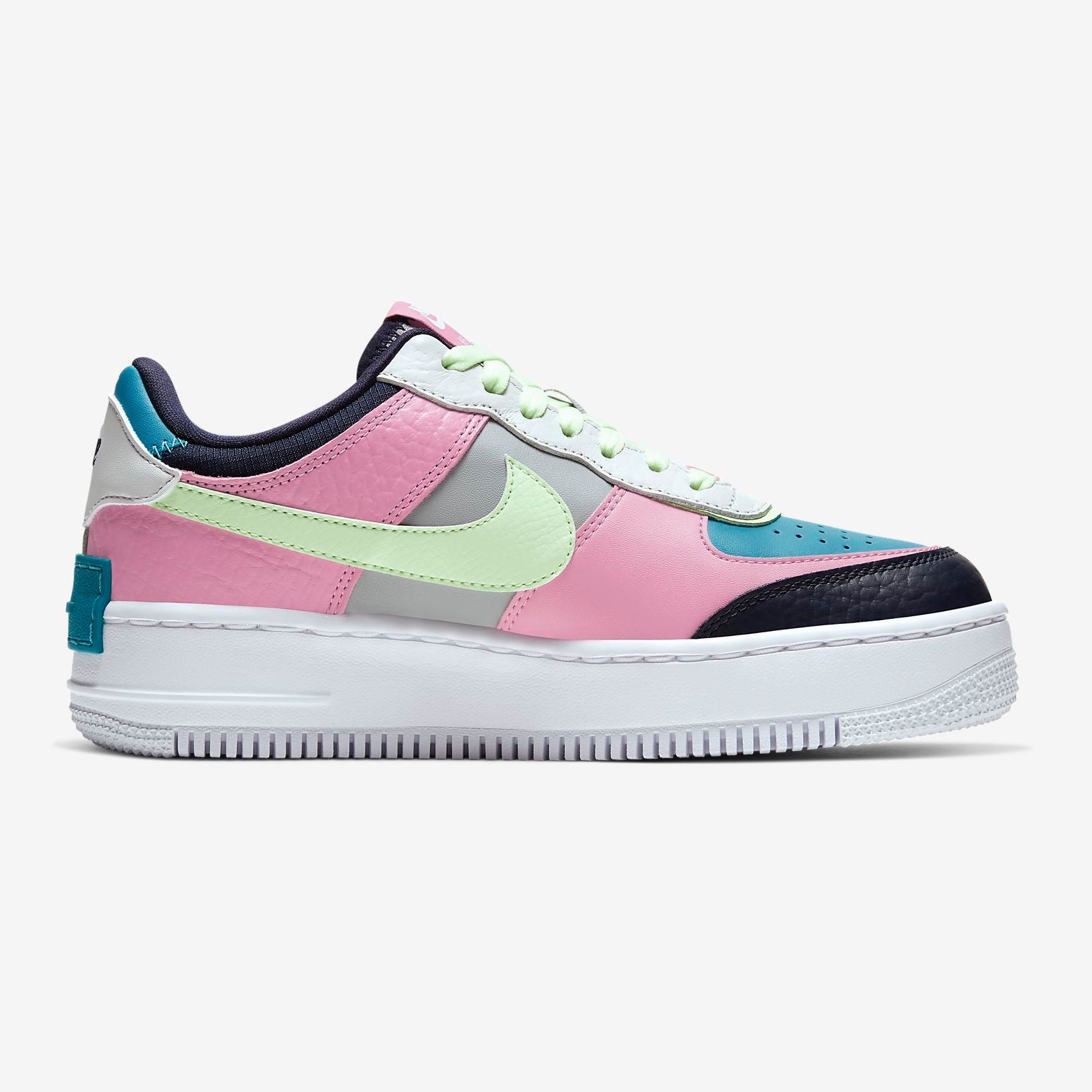 air force 1 shadow se shoes in grey/volt/aqua