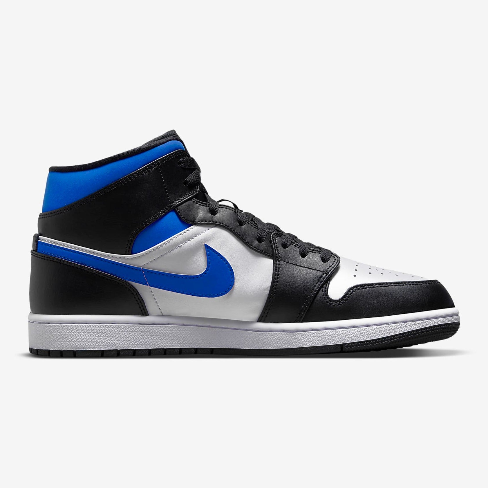 Men's Air Jordan 1 Mid (White/Racer Blue/Black)(554724-140