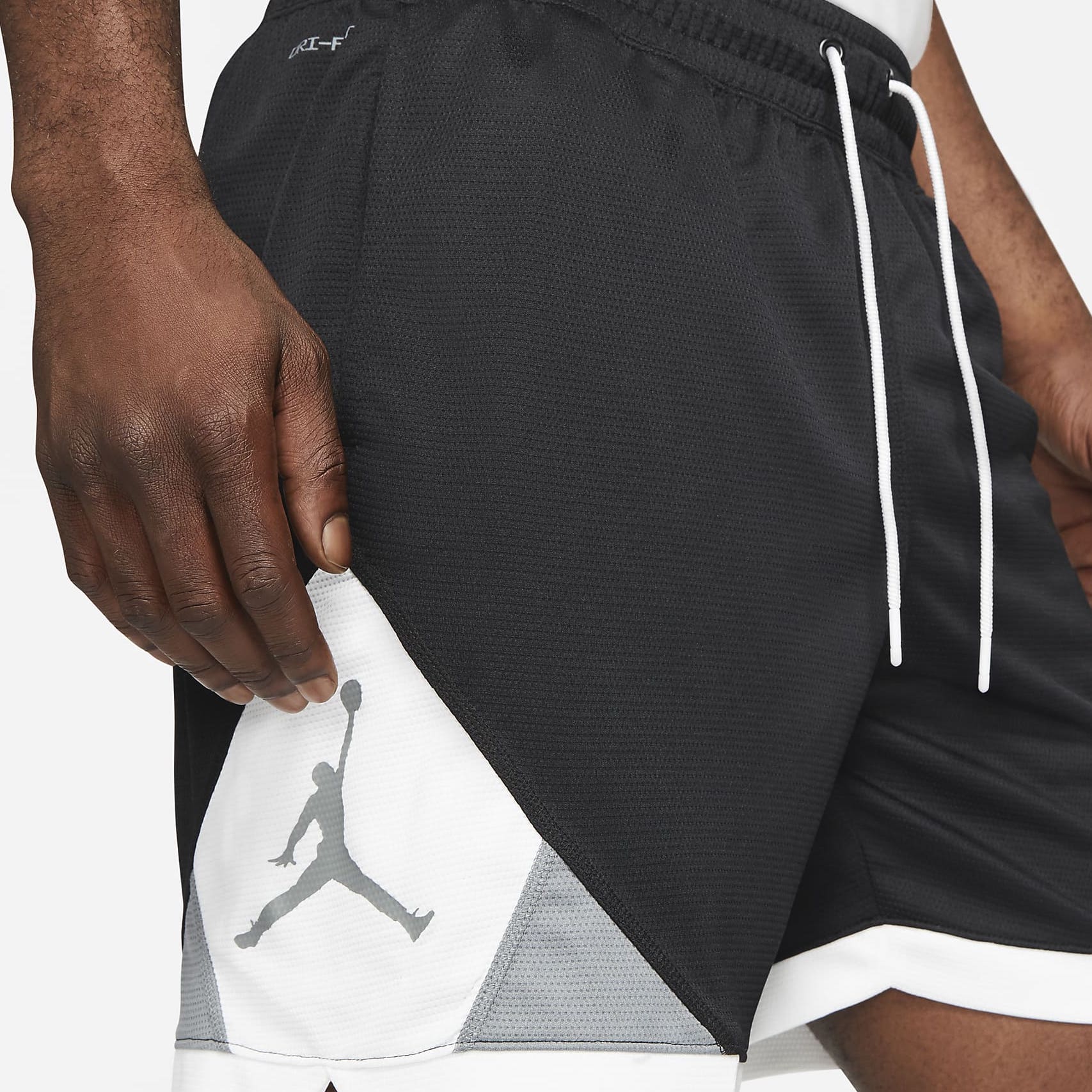 black and grey jordan shorts