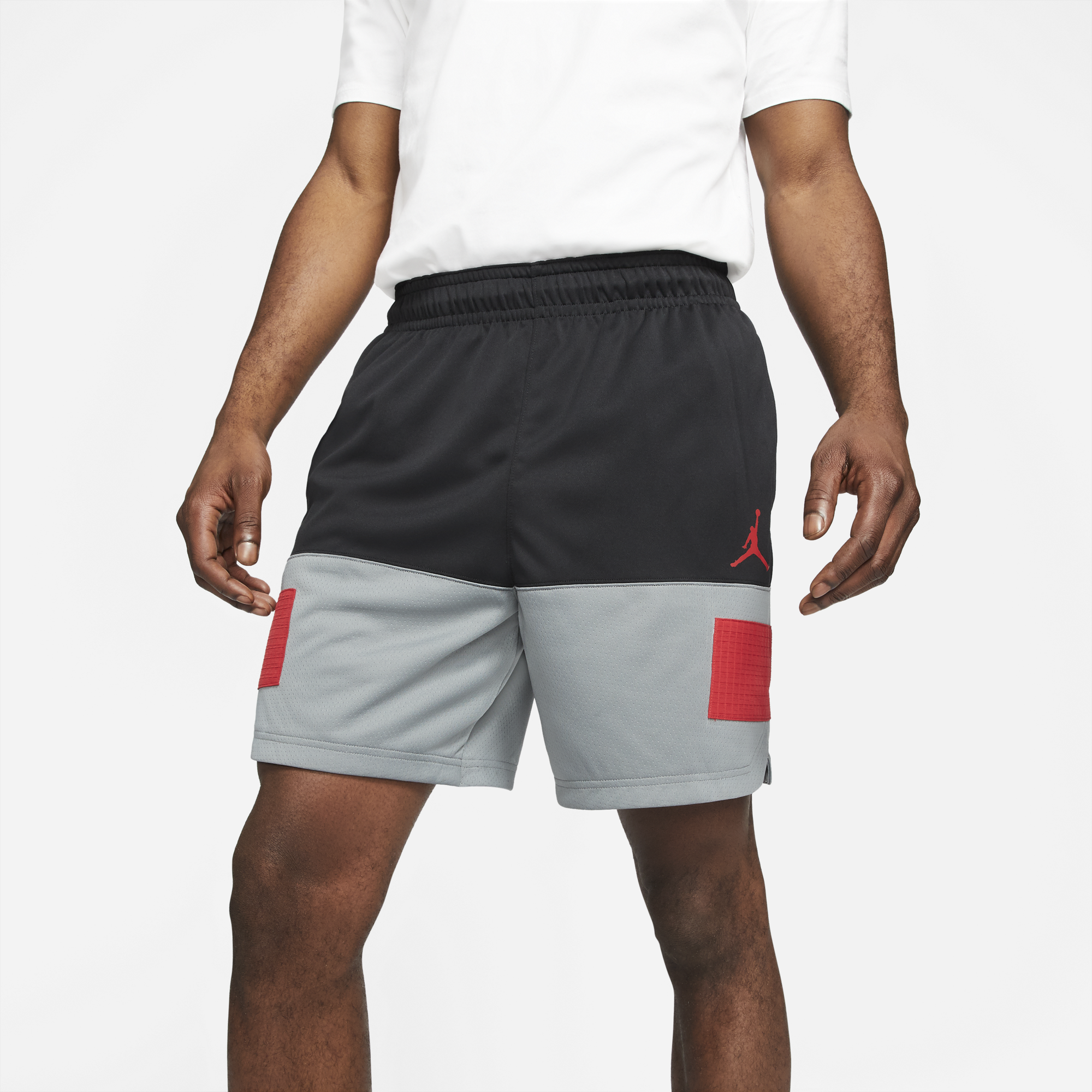 black and grey jordan shorts