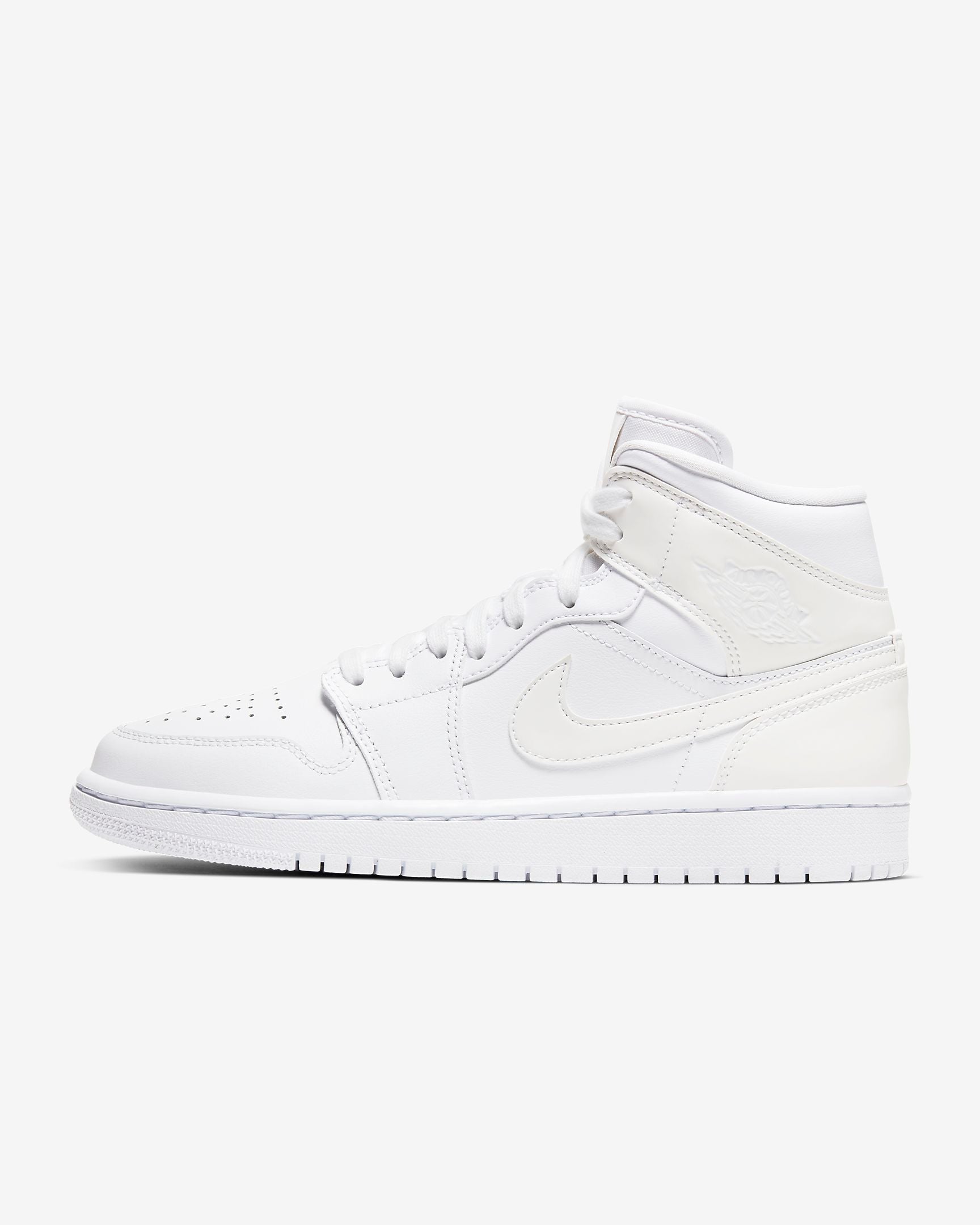 all white jordan mid