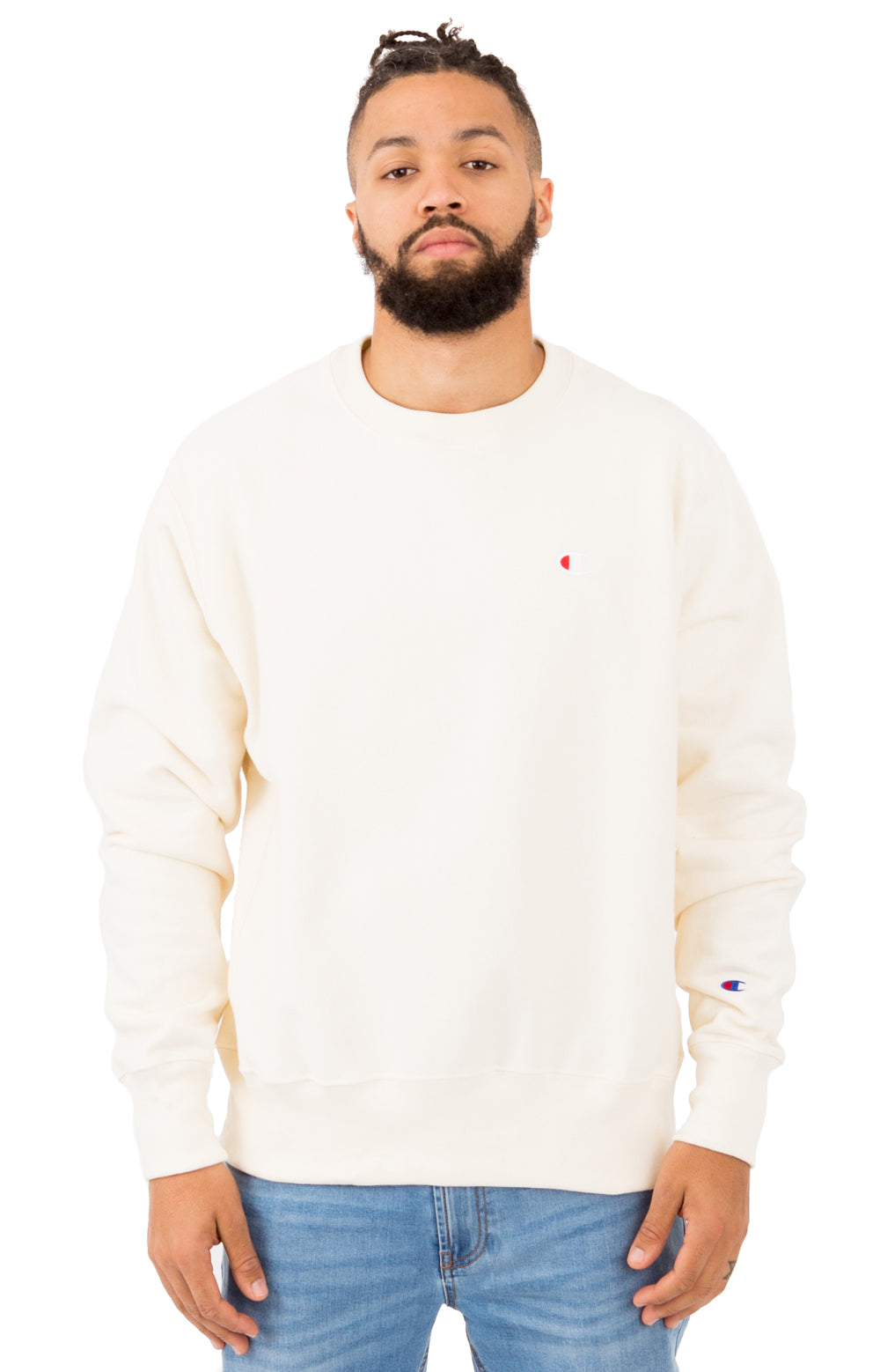 cream champion crewneck