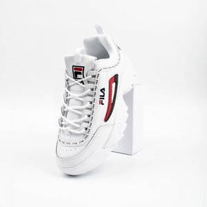 fila disruptor 2 premium repeat white navy red