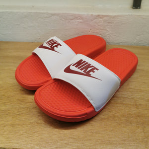 nike slides red and white