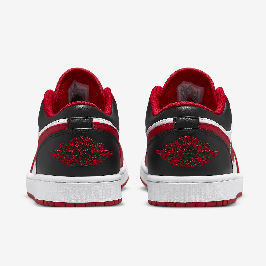 air jordan low black white gym red