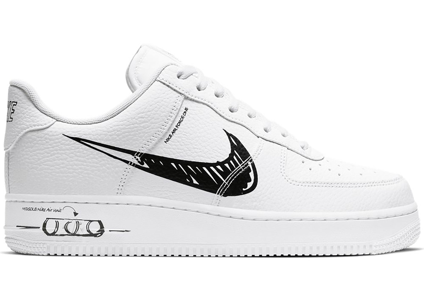 nike air force 1 lv8 utility scribble white