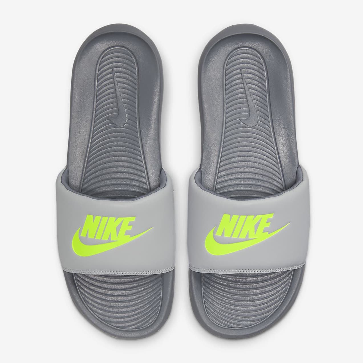 gray nike slides mens