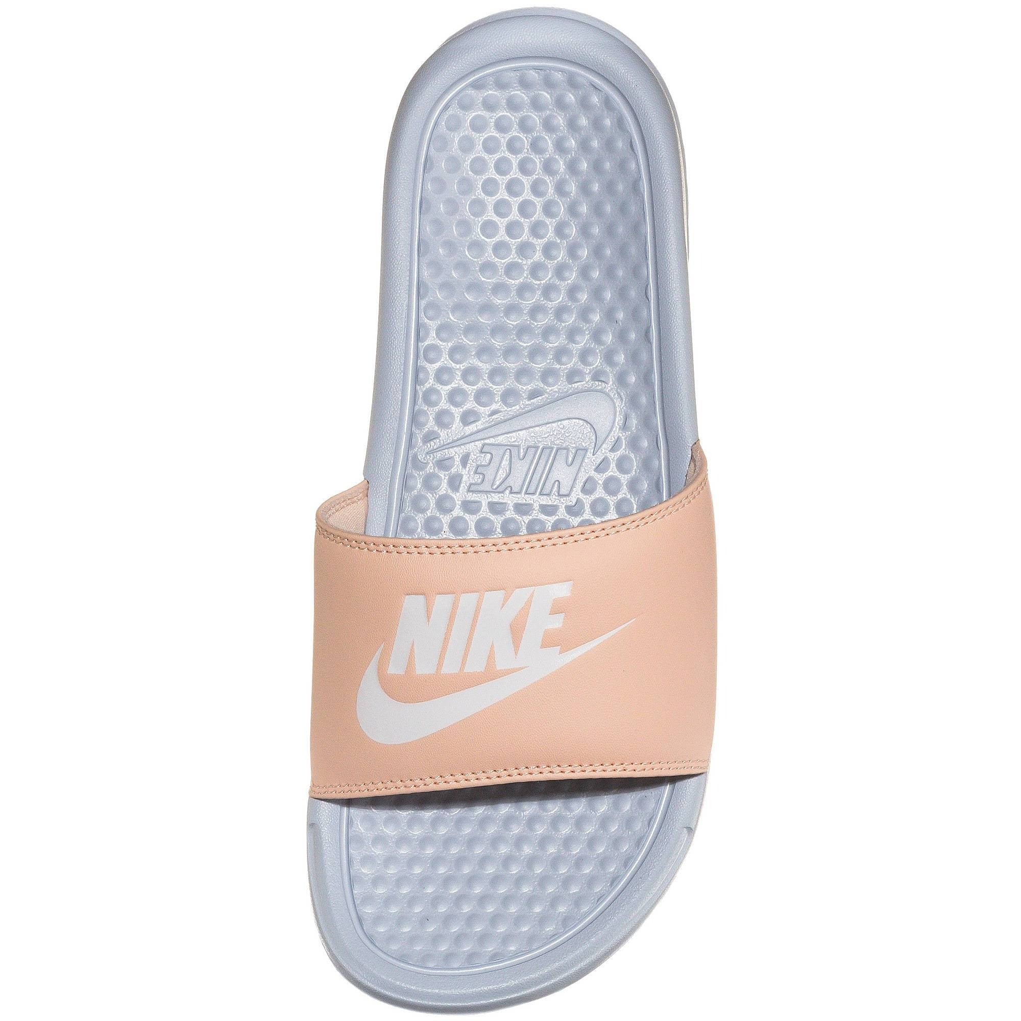 nike benassi white and blue