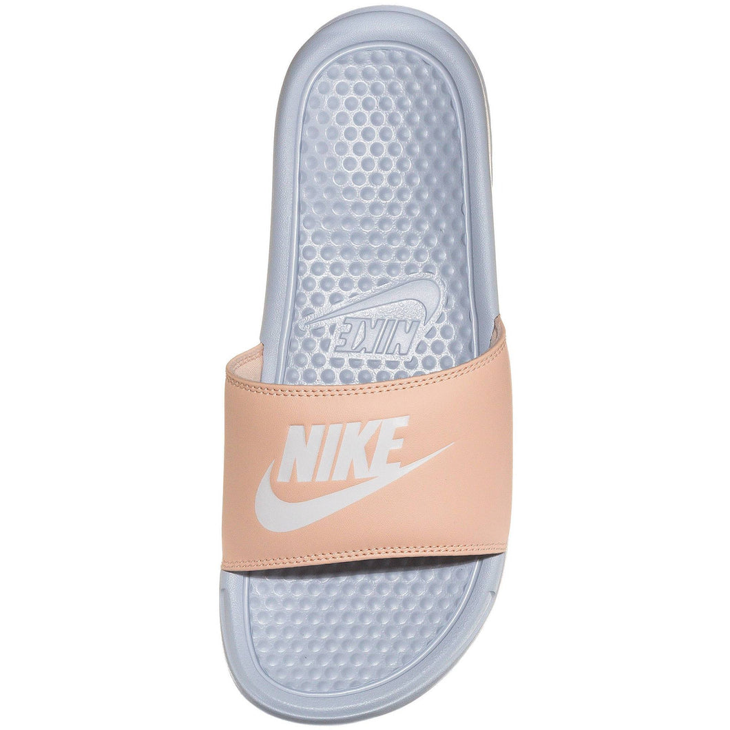 coral nike slides