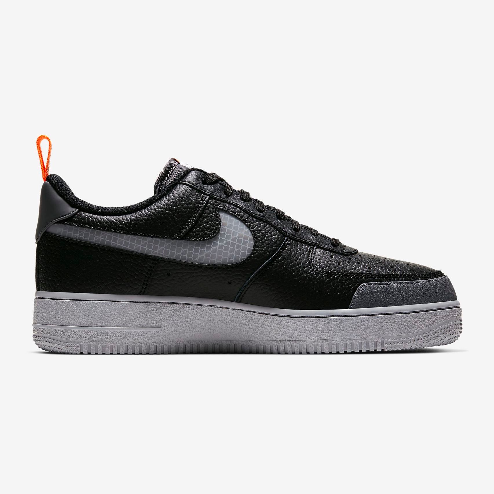 Men's Nike Air Force 1 LV8 Reflective (Black/Total Orange/Wolf Grey/Da ...