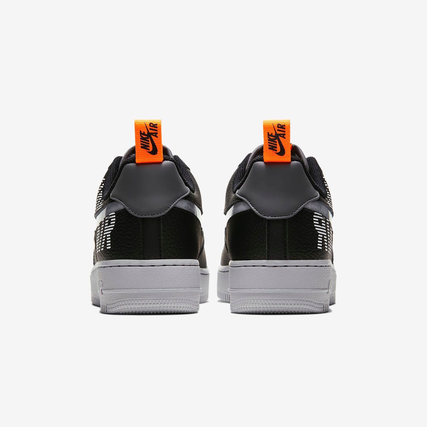 nike air force 1 black grey orange