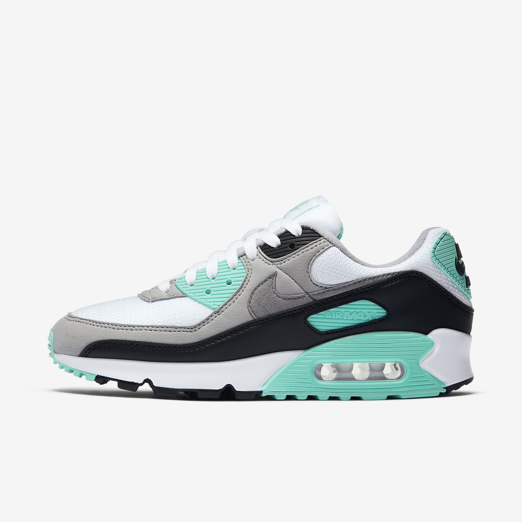 air max 90 white grey hyper turquoise