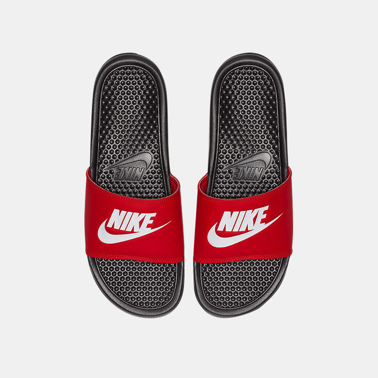 nike benassi red black