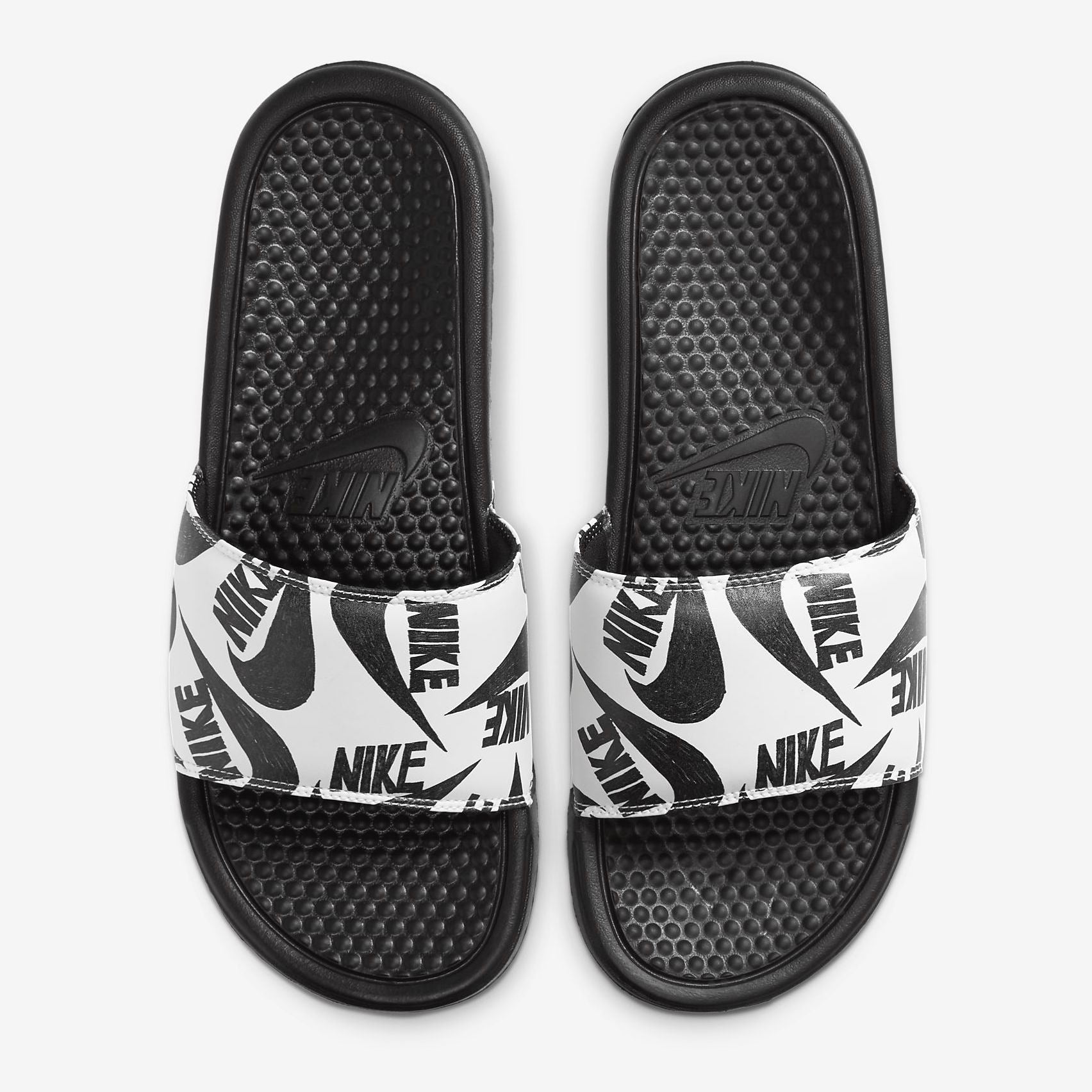 nike benassi jdi black and white