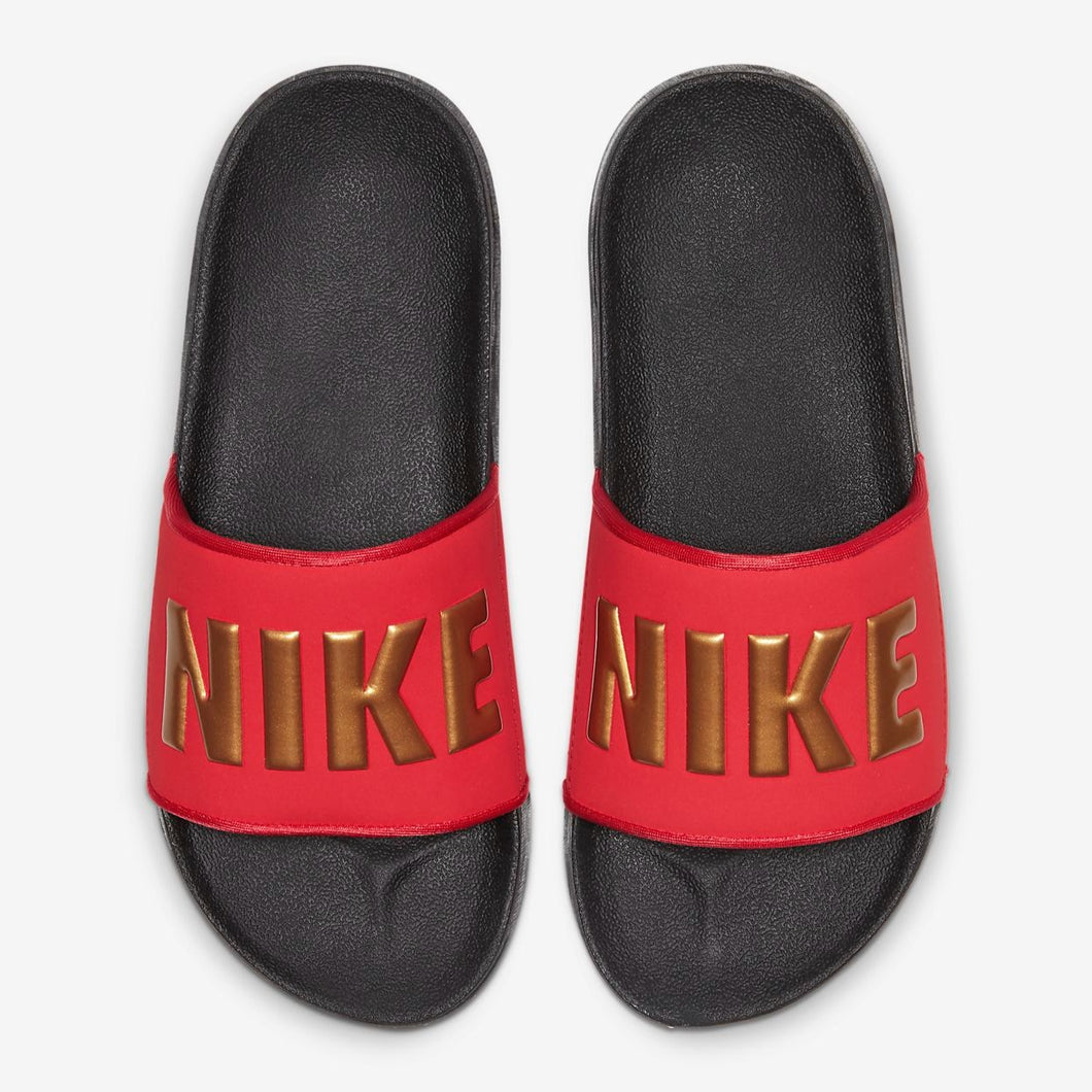 nike slippers red and black