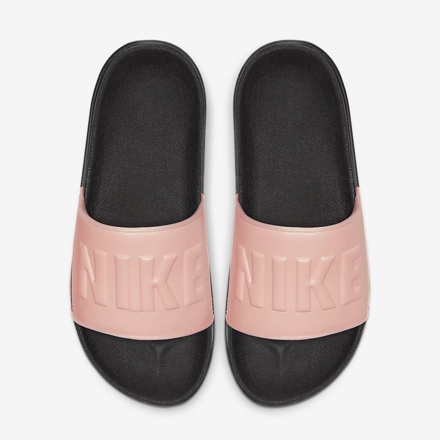 coral nike slides