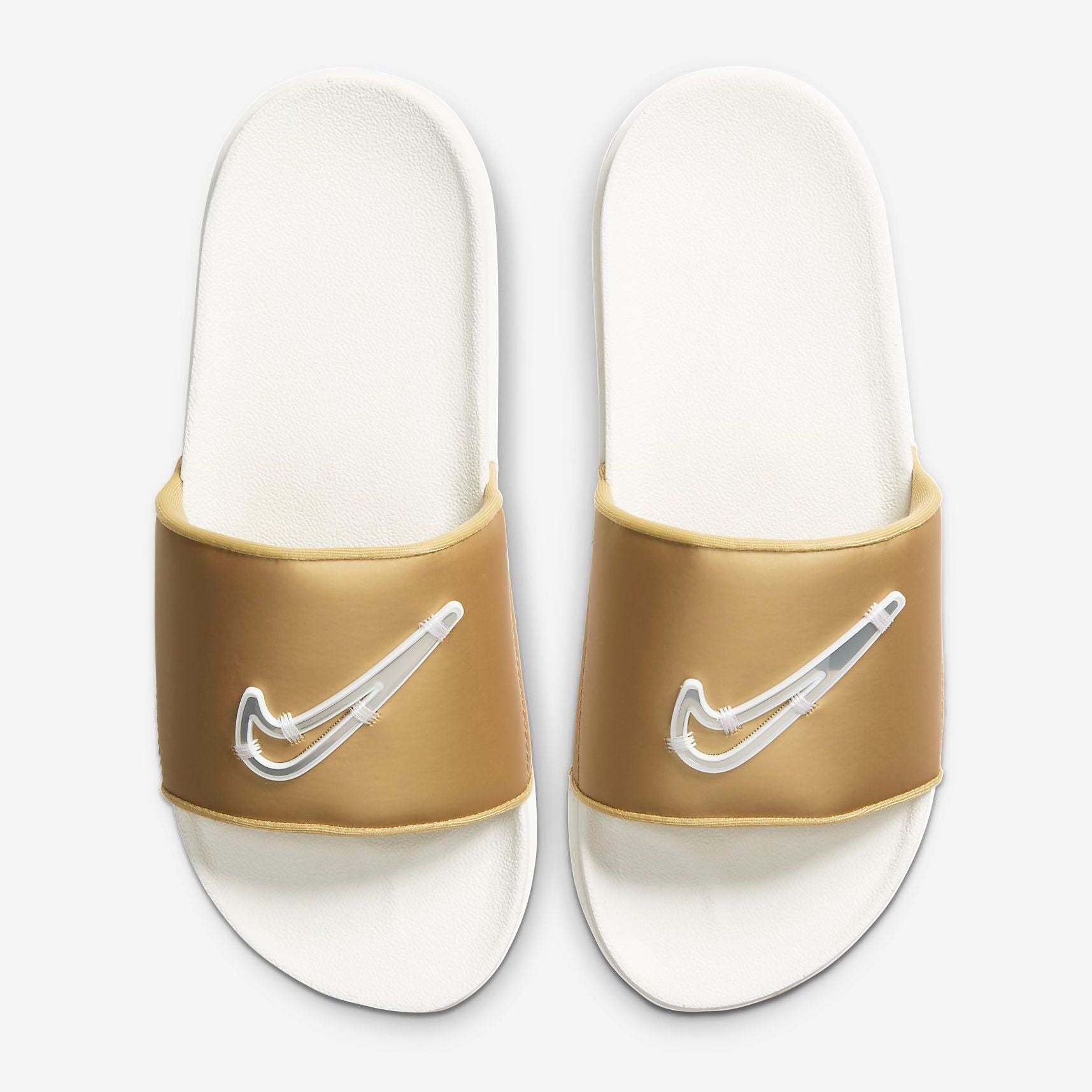 white and gold slides