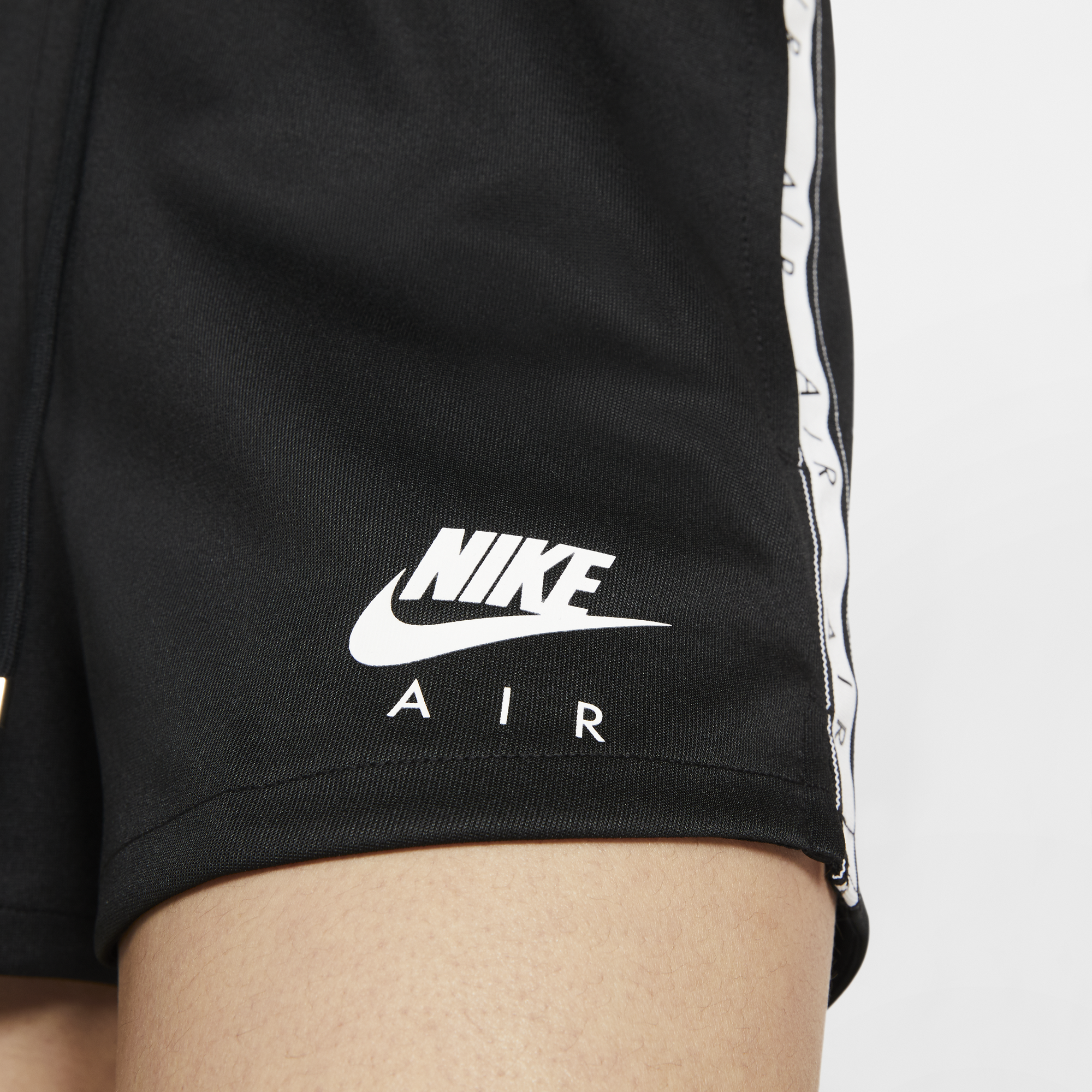 nike air logo tape shorts in black