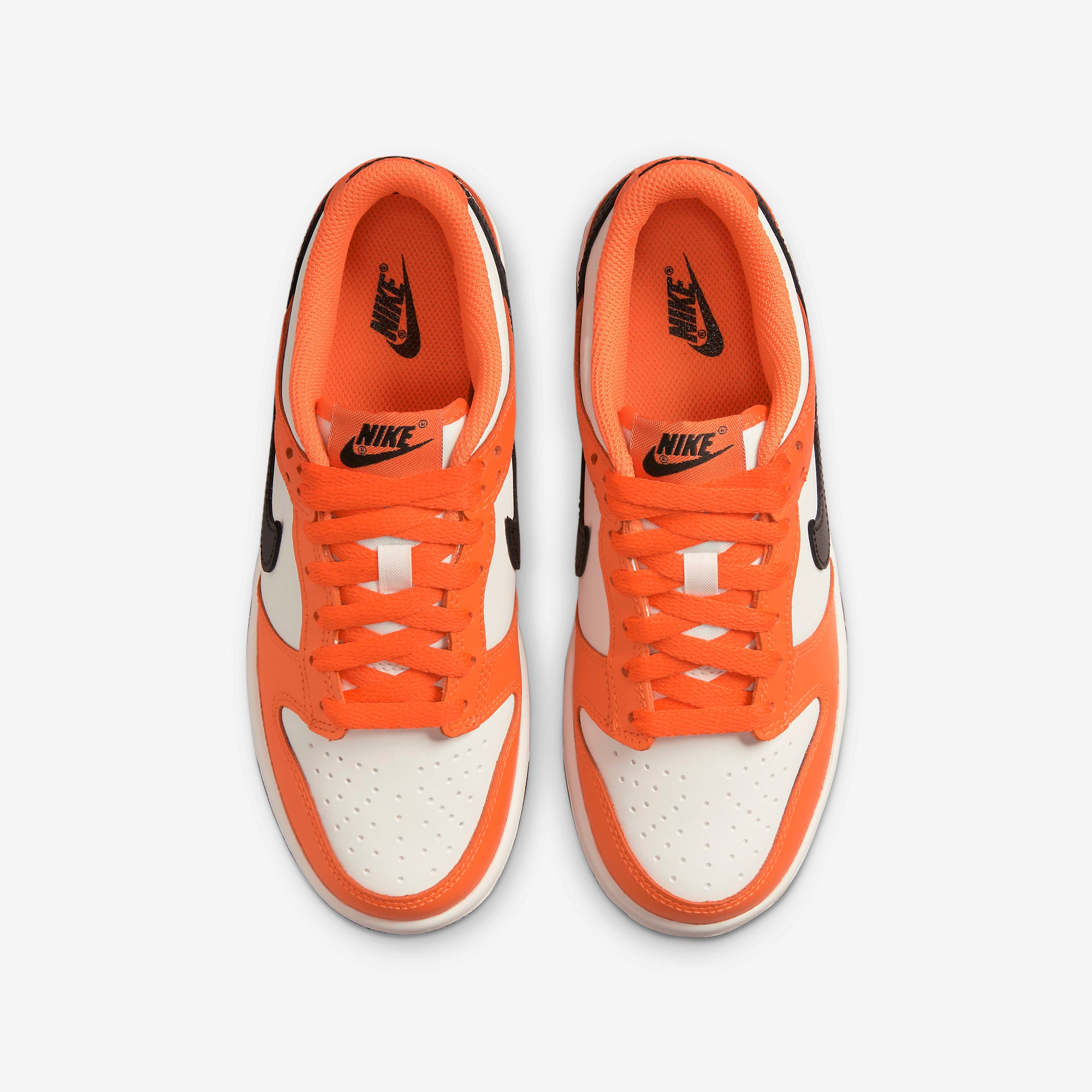 nike dunk low white/black/safety orange