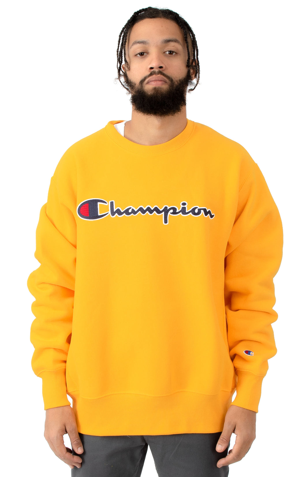 champion reverse weave gold chainstitch hoodie