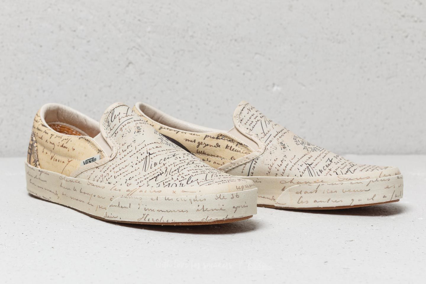 vans van gogh letters slip on