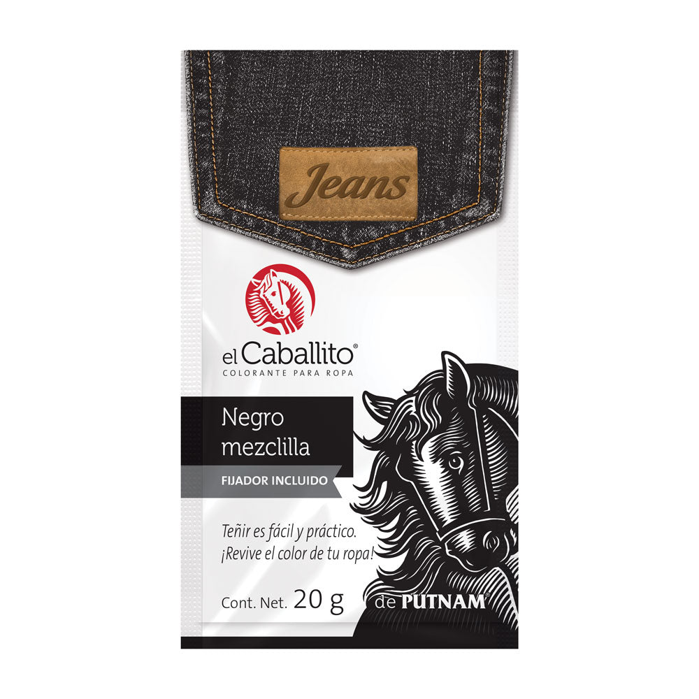 el Caballito® Jeans Colorante para Ropa Negro Mezclilla 20g – Colorantes en  Polvo el Caballito®