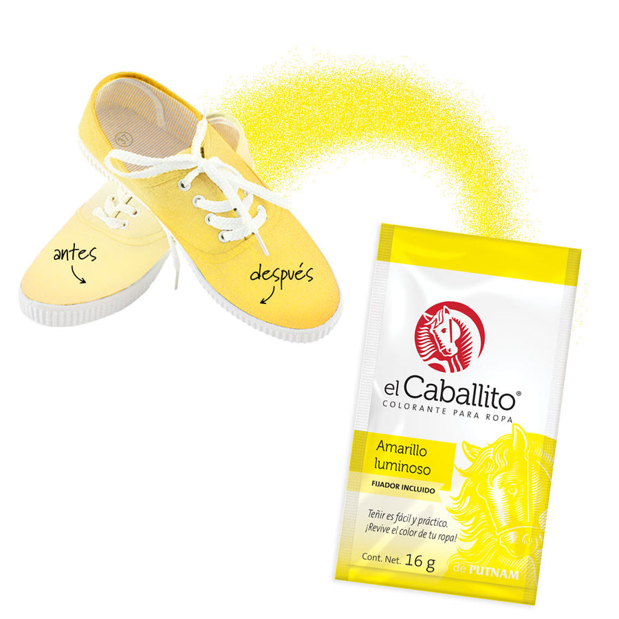 el Caballito® Colorante para Ropa Amarillo Luminoso 16g – Colorantes en  Polvo el Caballito®