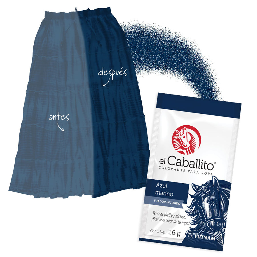 el Caballito® Colorante para Ropa Azul Marino 16g – Colorantes en Polvo el  Caballito®