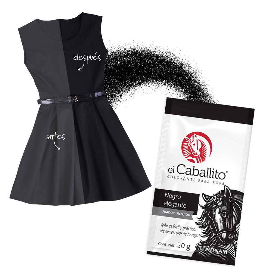 el Caballito® Colorante para Ropa Negro Elegante 20g – Colorantes en Polvo  el Caballito®