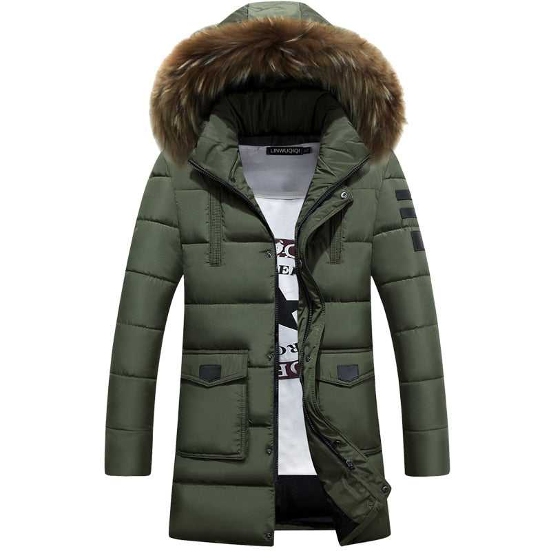 mens green parka with fur hood