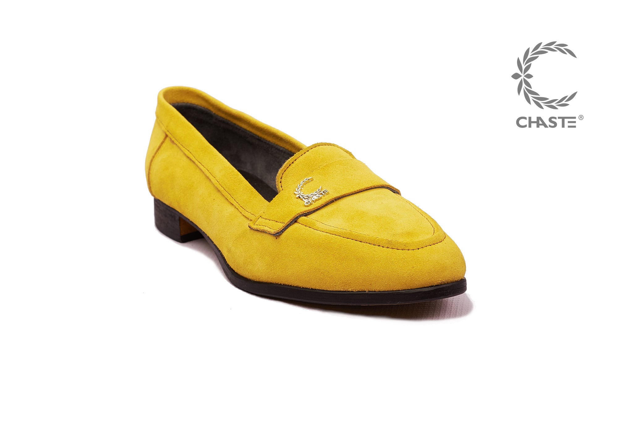 yellow suede loafers womens